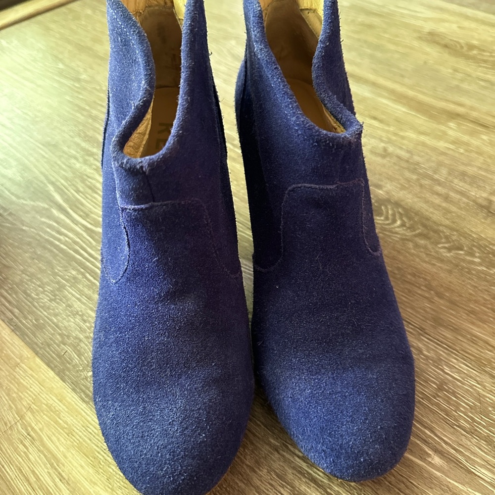 Report Blue Ankle Boots Suede Slip-On